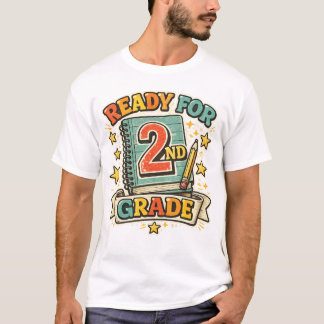 T-shirt Prêt pour la 2e année design vintage de rentrée sc
