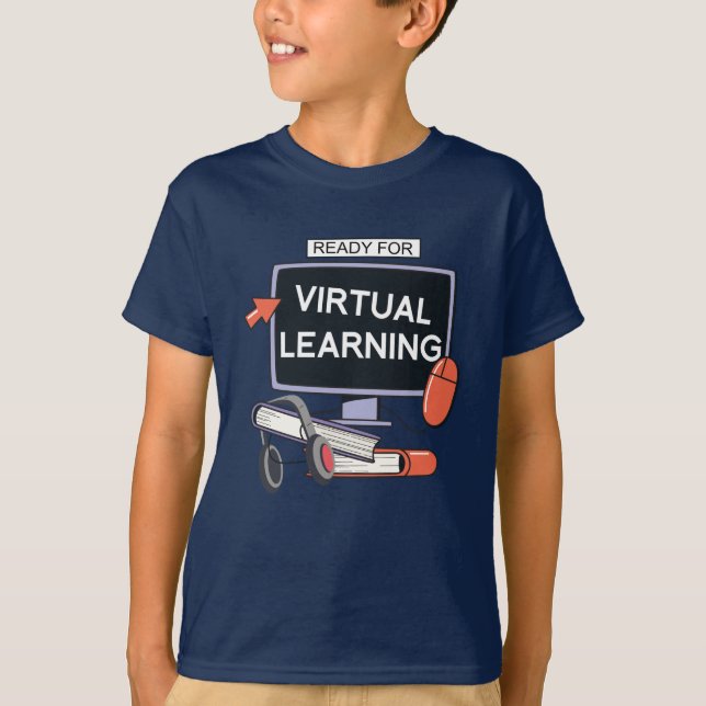 T-shirt Prêt pour l'apprentissage virtuel (Devant)