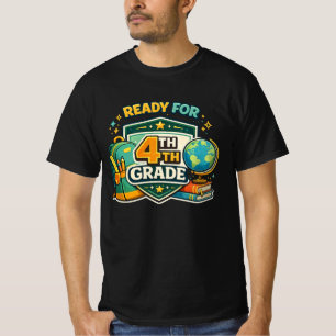 T-shirt Prêt pour le cartable moderne de 4e rentrée des cl