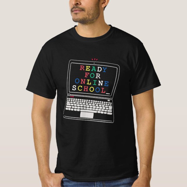 T-shirt Prêt pour l'école en ligne (Devant)