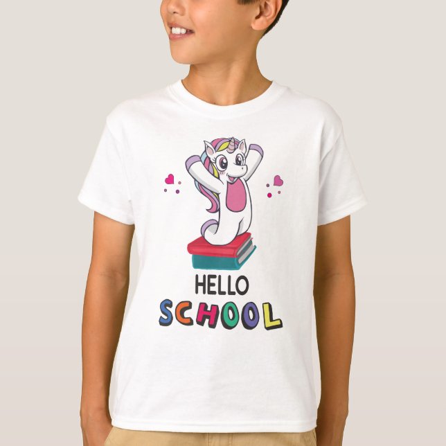 T-shirt Prêt pour l'école en ligne (Devant)