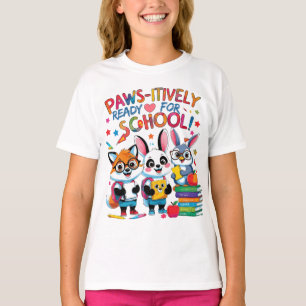 T-shirt Prêt pour l'école, toutes pattes dehors !