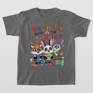 T-shirt Prêt pour l'école, toutes pattes dehors !