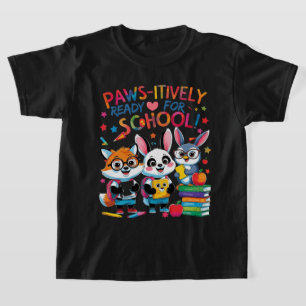 T-shirt Prêt pour l'école, toutes pattes dehors !