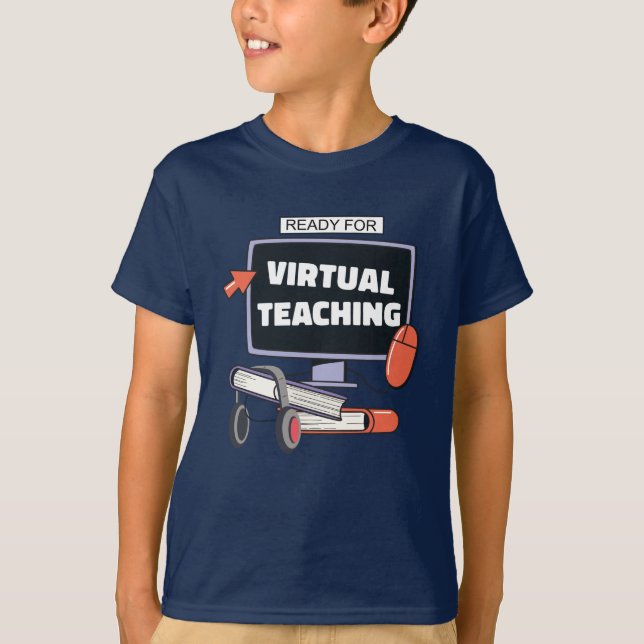 T-shirt Prêt pour l'enseignement virtuel (Devant)