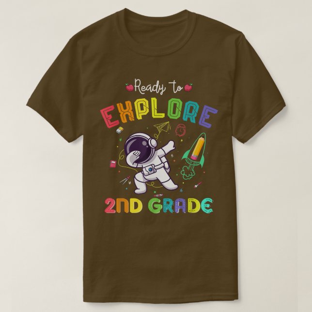 T-shirt Prêt pour l'Eplore 2e grade Cute Astronaut Dabbing (Design devant)
