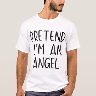 T-shirt Prétendre Costume Angel Halloween Lazy Easy