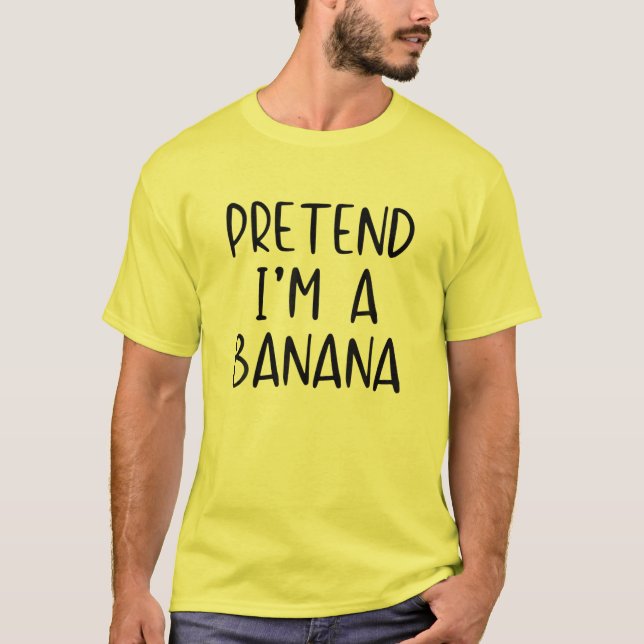 T-shirt Prétendre Costume Banana Halloween Lazy Easy Derni (Devant)
