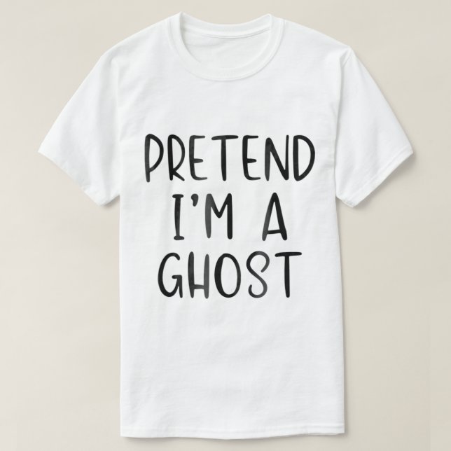 T-shirt Prétendre Costume Fantôme Halloween Lazy Easy (Design devant)