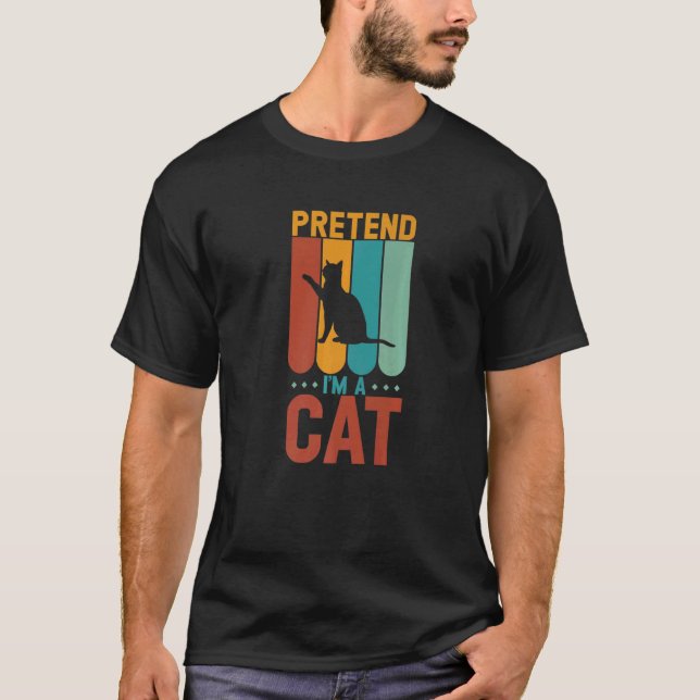 T-shirt Prétendre Que Je Suis Un Chat Halloween (Devant)
