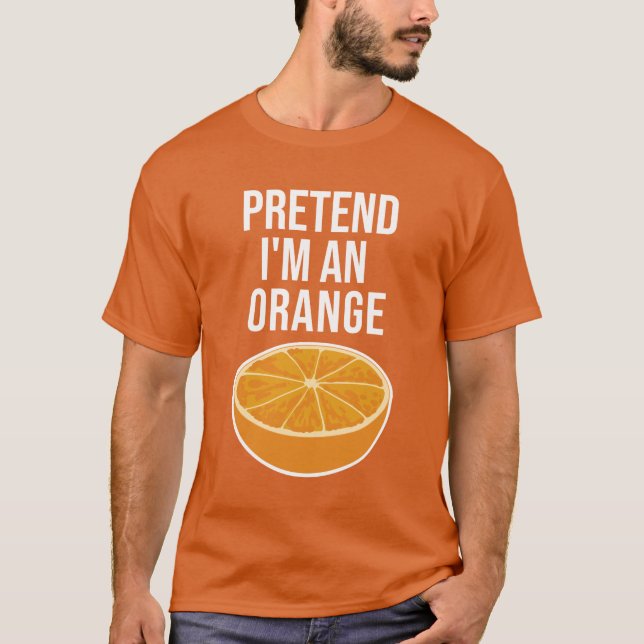 T-shirt Prétendre que je suis un costume d'Halloween orang (Devant)