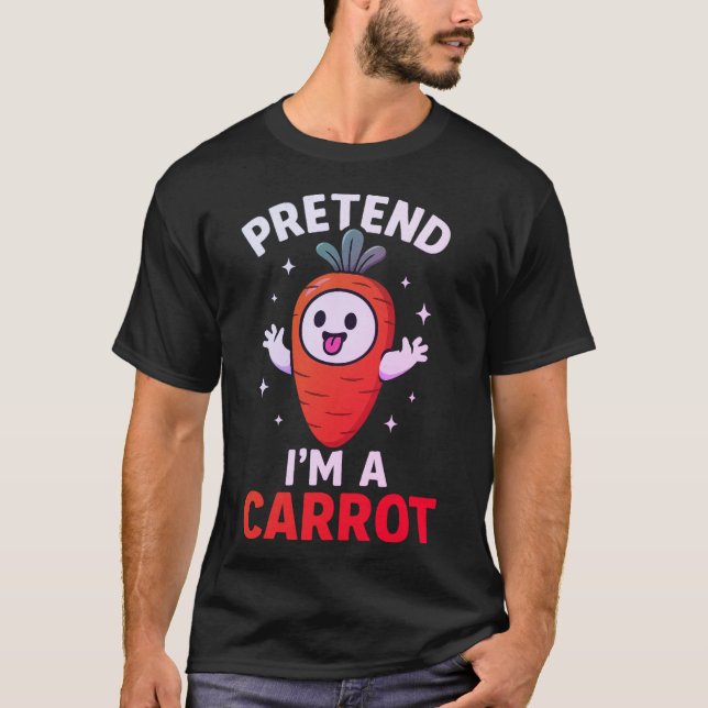 T-shirt Prétendre que je suis un fantôme de carotte Vegan  (Devant)