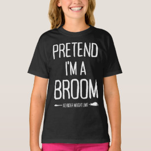 T-shirt Prétendre Un Broom Drôle Dernière Minute Lazy Hall