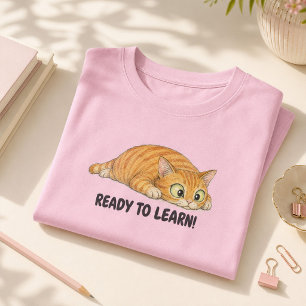 T-Shirt Prêtes à apprendre Chemise drôle de filles au chat