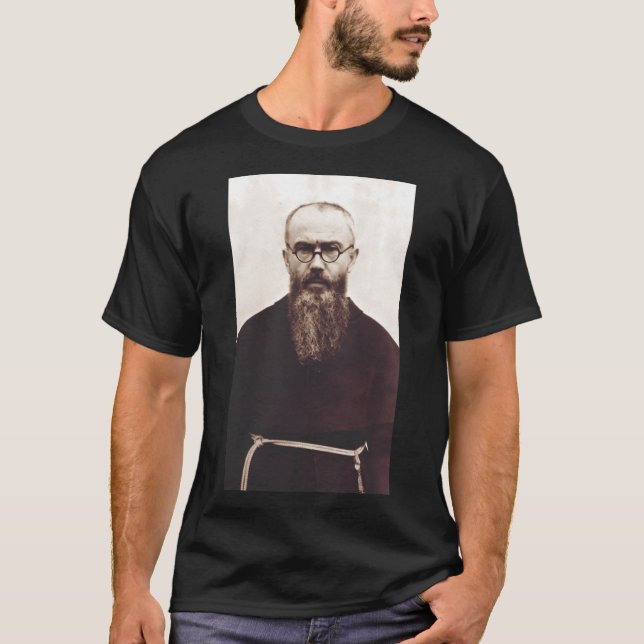 T-shirt Prêtre catholique polonais Saint Maximilian Kolbe (Devant)