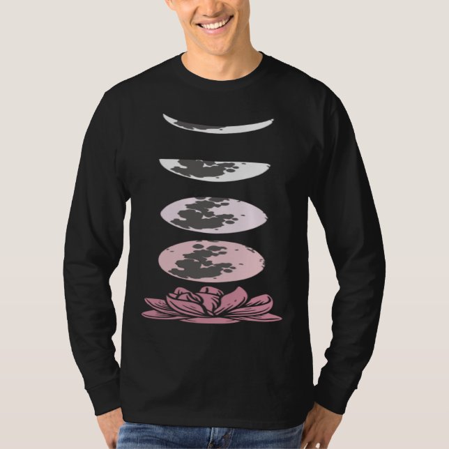 T-shirt Pretty Attitude Womens Lotus Flower Moon Phases Yo (Devant)