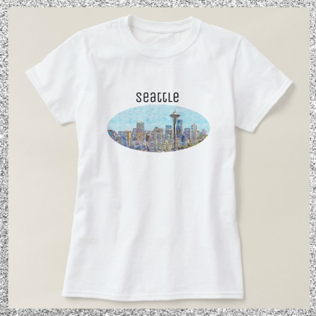 T-shirt Pretty Seattle Washington Skyline (Créateur téléchargé)