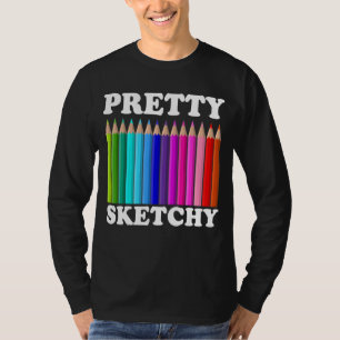 T-shirt Pretty Sketchy Color Pcrils Cool Peintre Artiste T