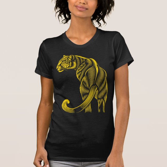 T-shirt Pretty Trendy Leopard Print Gold (Devant)