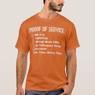 T-shirt Preuve de service Dd214 Acouphène Forte éthique de