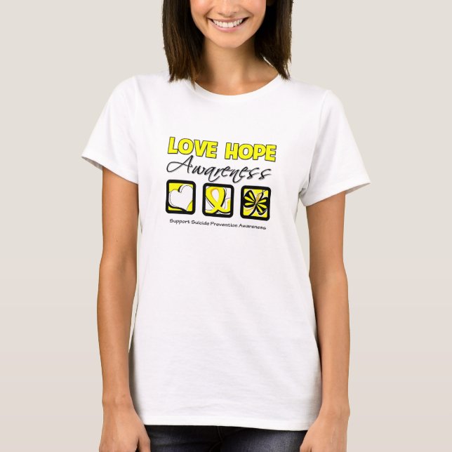 T-shirt Prévention de suicide de conscience d'espoir (Devant)