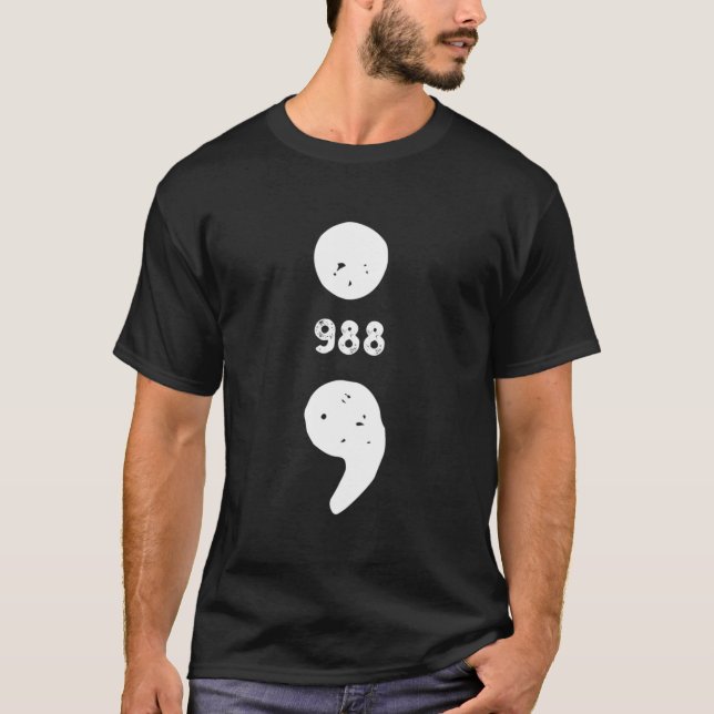 T-shirt Prévention du suicide 988 988 virgule (Devant)