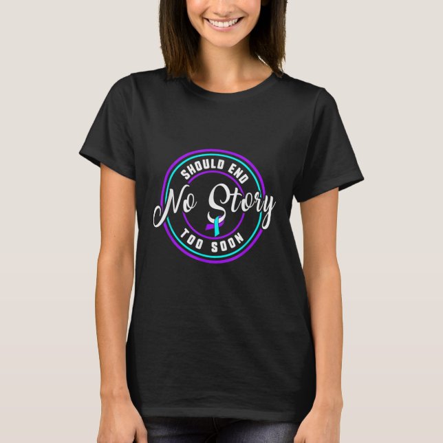 T-shirt Prévention du suicide Aucune Histoire Ne Devrait M (Devant)
