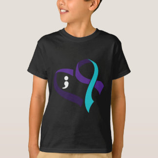 T-shirt Prévention du suicide Coeur Semicolon Santé mental