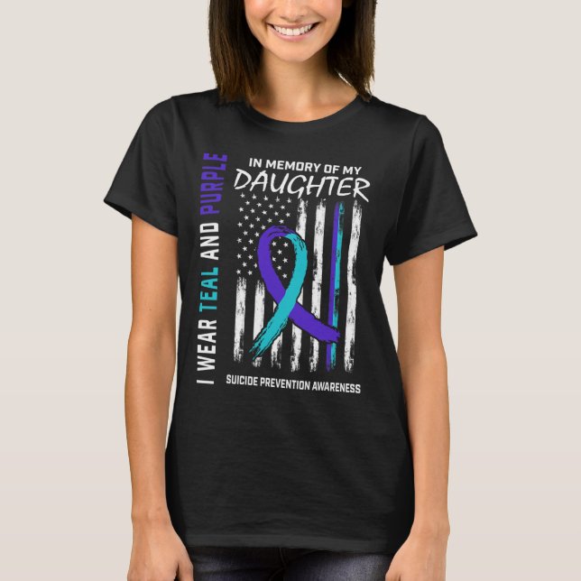 T-shirt Prévention du suicide de la fille en deuil (Devant)
