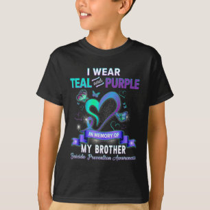 T-shirt Prévention Du Suicide Je Porte Turquoise Et Violet