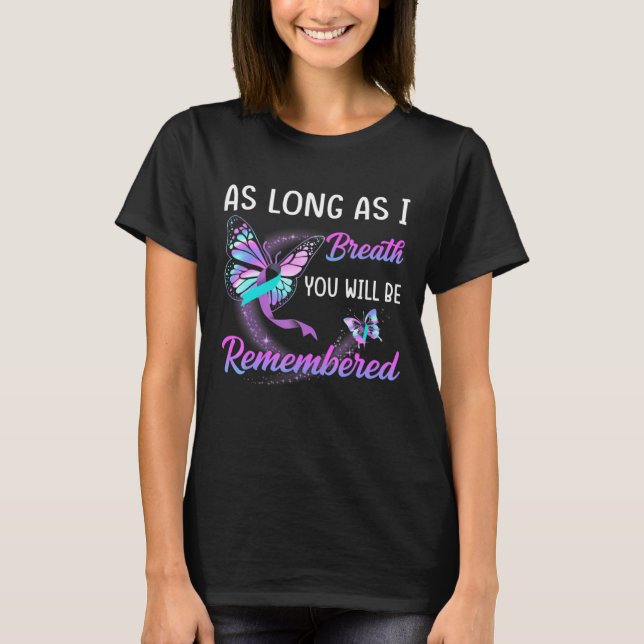 T-shirt Prévention du suicide Papillon guerrier aussi long (Devant)