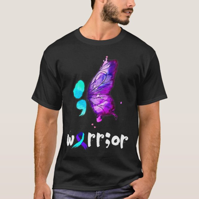 T-shirt Prévention du suicide par l'aquarelle de papillon  (Devant)