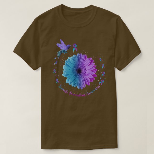 T-shirt Prévention du suicide par le ruban de tournesol de (Design devant)