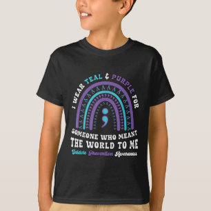 T-shirt Prévention du suicide Porter du turquoise violet S