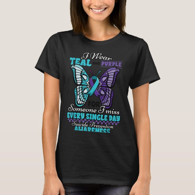T-shirt Prévention du suicide Porter sarcelle violet Quelq (Devant)