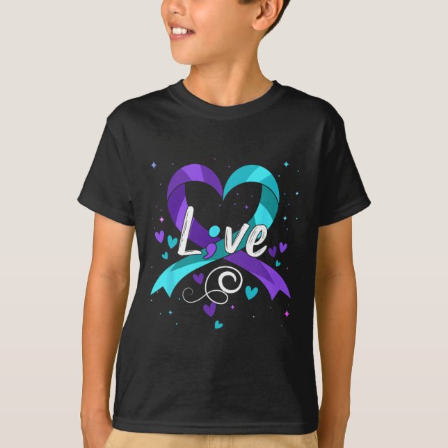 T-shirt Prévention du suicide - Semicolon Sensibilisation  (Devant)