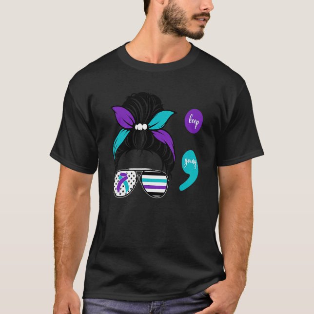 T-shirt Prévention du suicide Sens de point-virgule Contin (Devant)