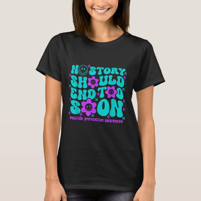 T-shirt Prévention du suicide Sensibilisation Aucune histo (Devant)