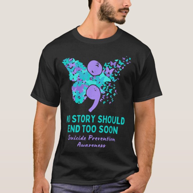 T-shirt Prévention du suicide Sensibilisation Point-virgul (Devant)