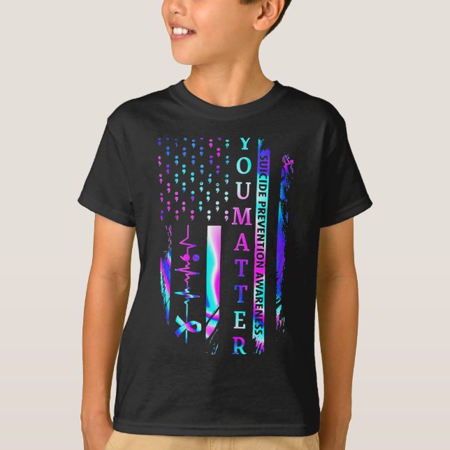 T-shirt Prévention du suicide Sensibilisation Vous Drapeau (Devant)