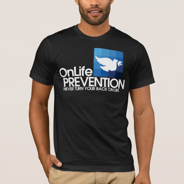 T-shirt Prévention Ver d'OnLife. Noir 2 (Devant)