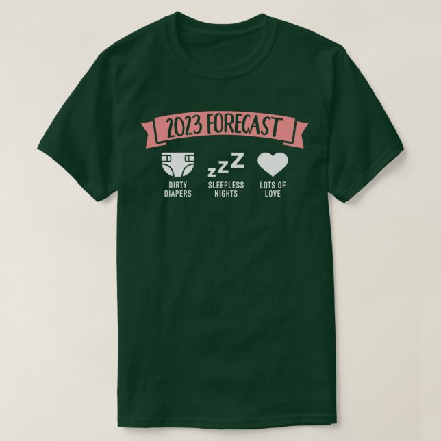 T-shirt Prévision 2023 grossesse infantile faire-part 1 (Design devant)