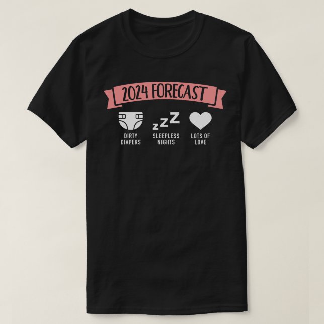 T-shirt Prévision 2024 grossesse infantile faire-part 1 (Design devant)