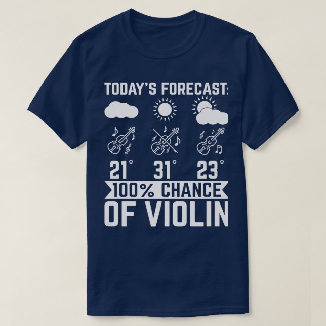 T-shirt Prévision actuelle 100 de Violon Météo Vio (Design devant)