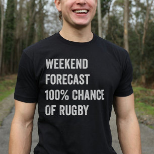 T-shirt Prévision de fin de semaine Amusant rugby Lover