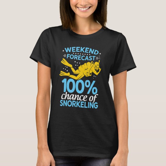T-shirt Prévision Du Week-End 100 Chance De Plongée Avec T (Devant)