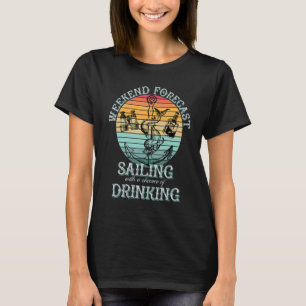 T-shirt Prévision du week-end Voile Boat Bateau Capitaine 
