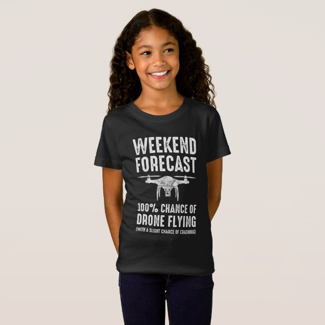 T-Shirt Prévisions de fin de semaine - 100 % de chances de (Devant entier)