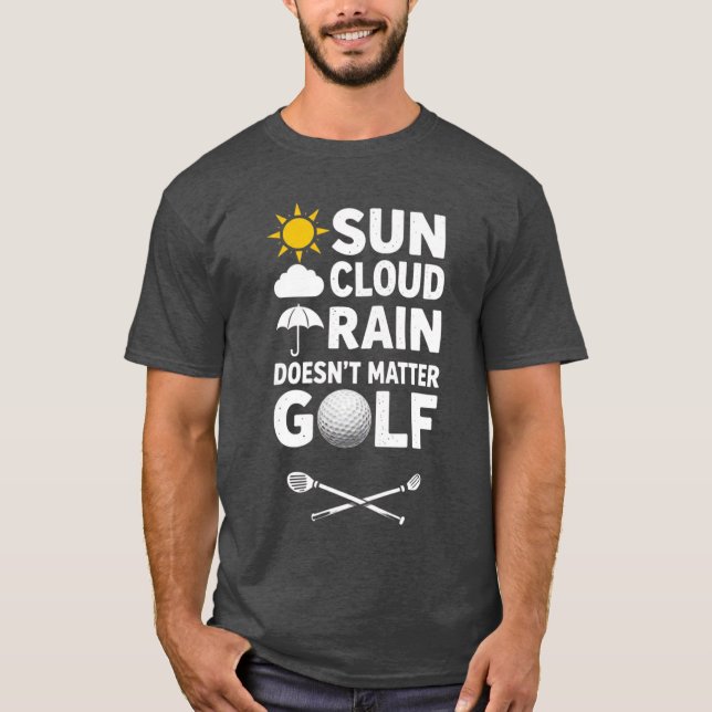 T-shirt Prévisions de golf pour golfeur (Devant)