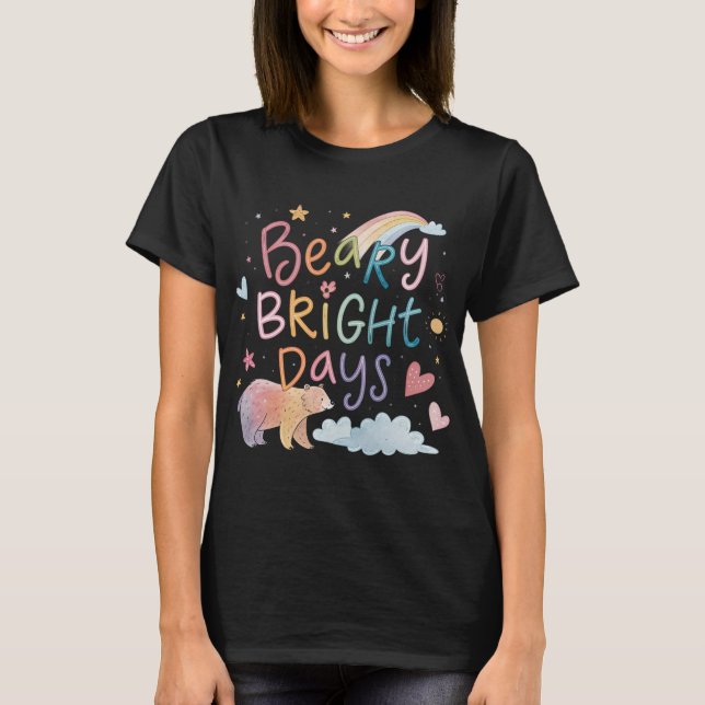 T-shirt Prévisions de week-end : Camping avec des ours (Devant)